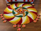 Round Swirl Rangoli Floor Mat