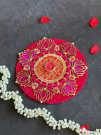Pink Lotus with Pearls & Gota Decorative Tea Light Holder
