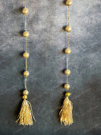 Golden Gota Balls & Tassels Long Dangler Strings Set of 2