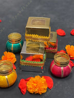Decorated Paper Box with Matki Tea Light Holder