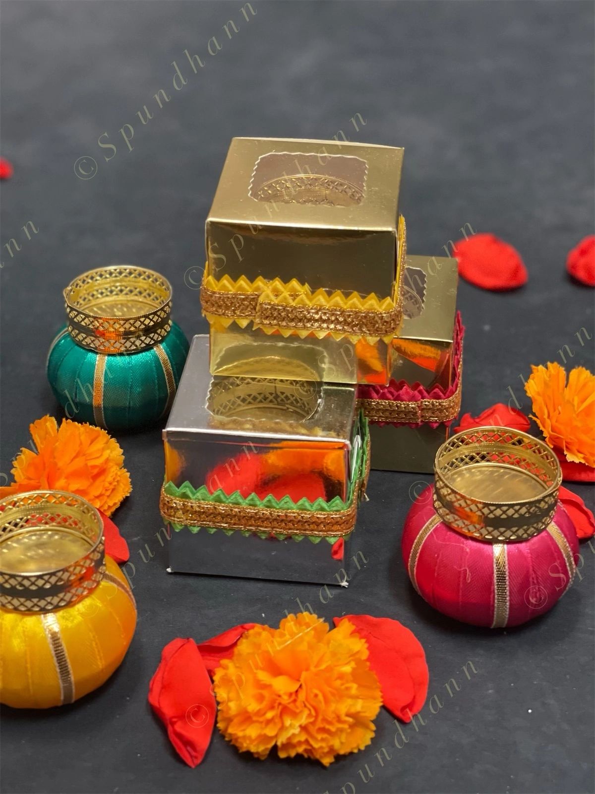 Decorated Paper Box with Matki Tea Light Holder