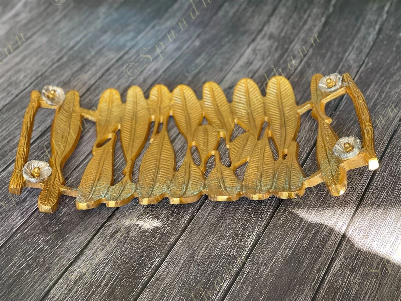 Golden Leaf Platter Tray