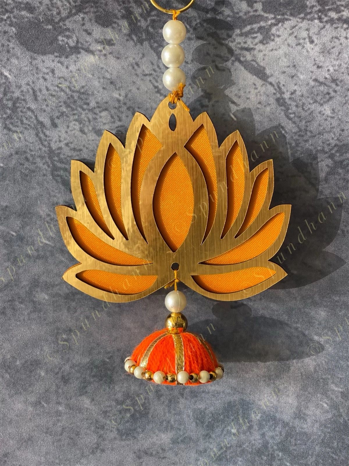 Pearls & Little Lotus Wall Dangler (Pair)