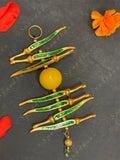Metallic Nimbu Mirchi Hanging Decor With Gold Border