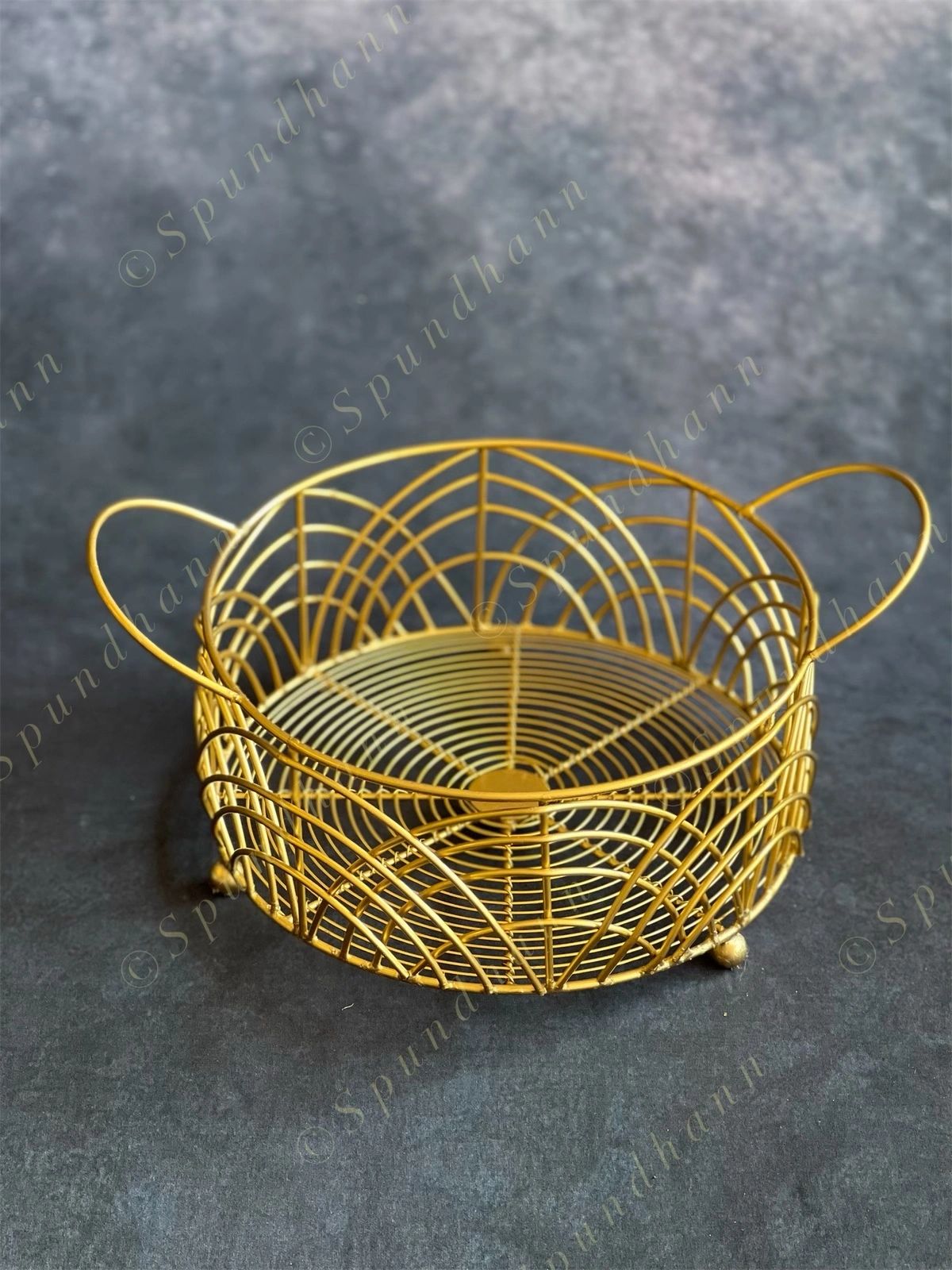 Golden Wire Fruit Basket
