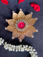Big Lotus Gemstone Studded Tea Light Holder