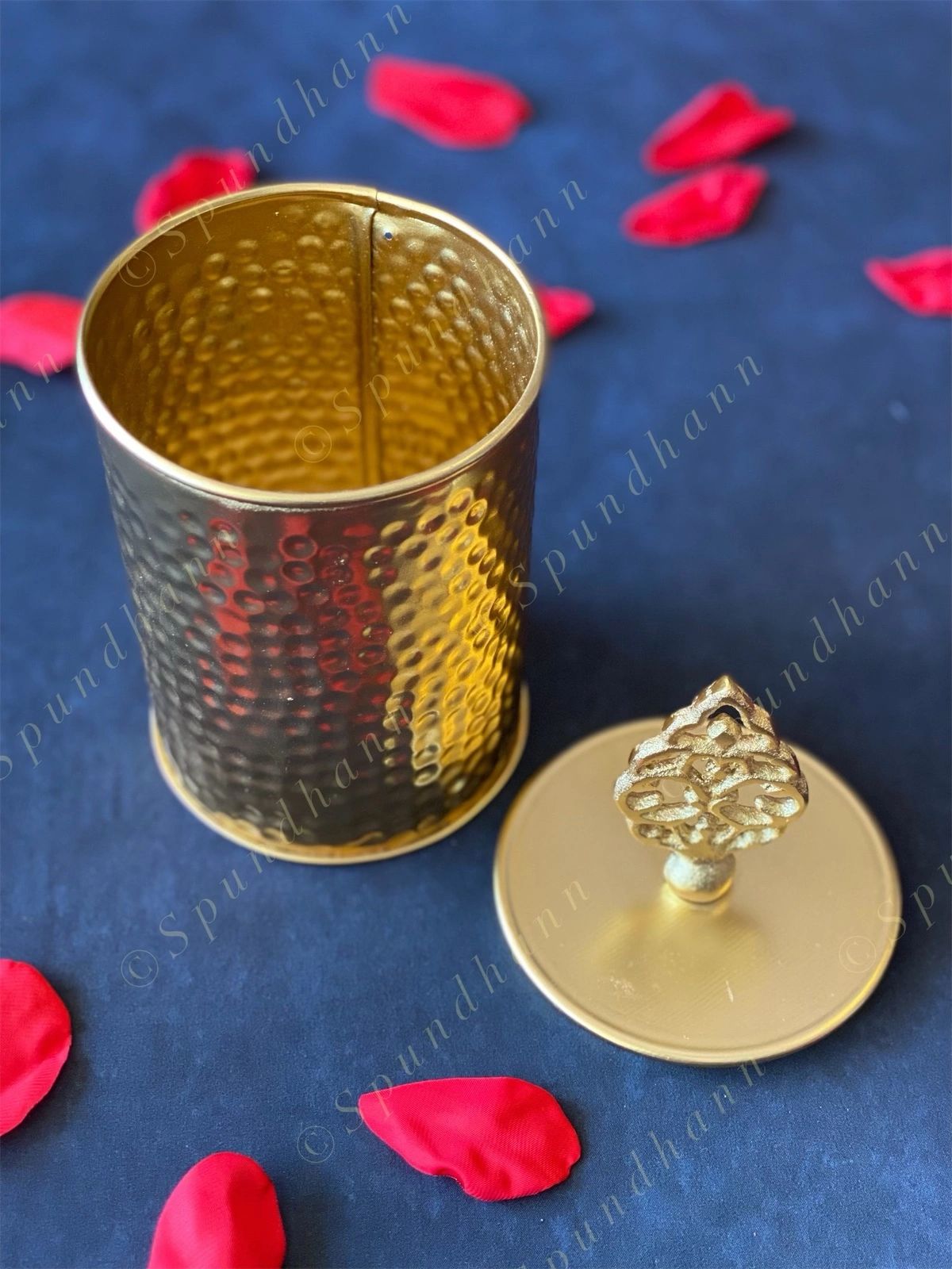 Golden Hammered Canister