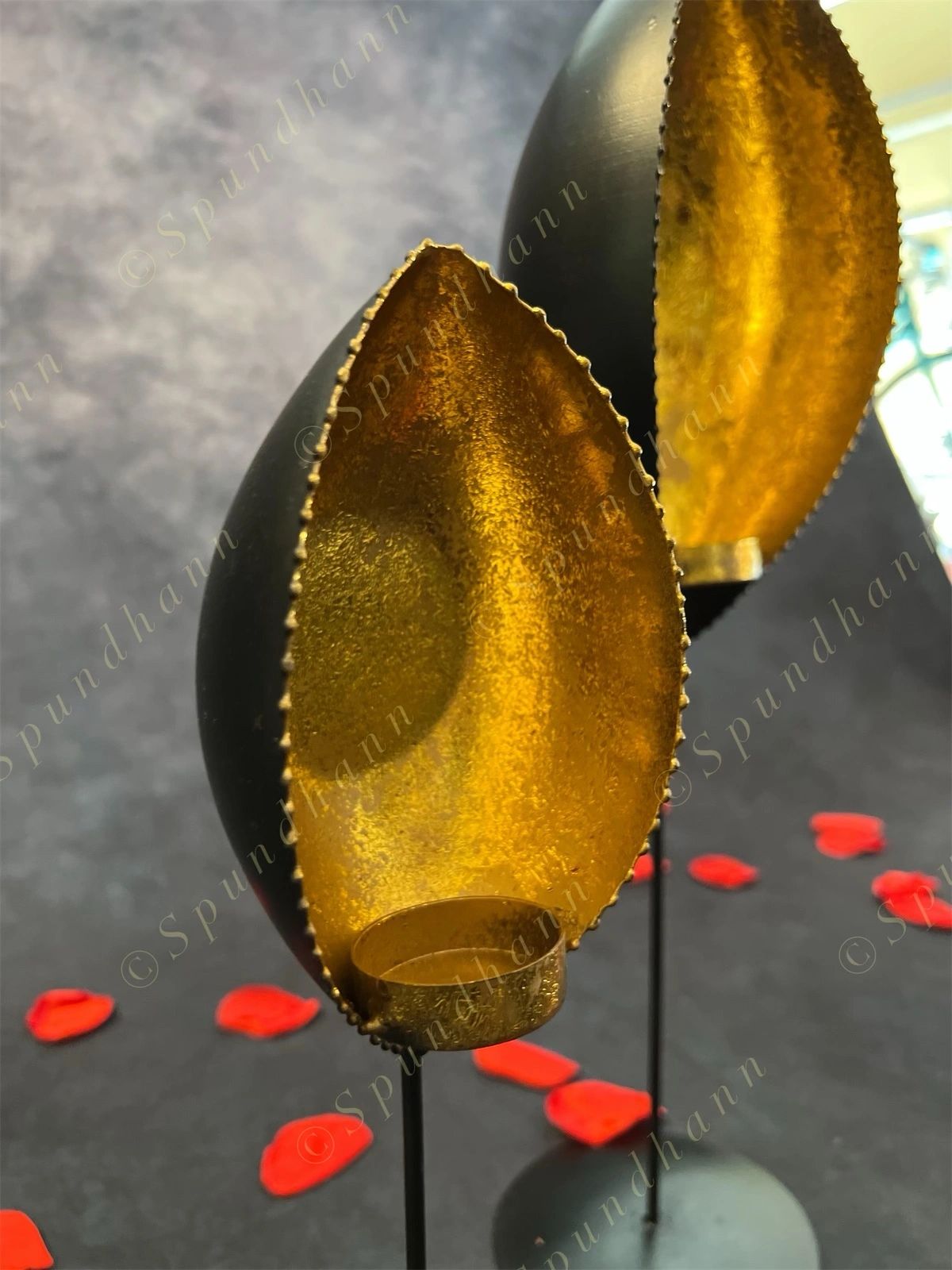 Diya Shaped Antique Dazzle Tea Light Holder
