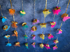 Gota & Dainty Net Fabric Colored Strings Dangler Short - Pack of 4 Strings