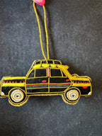 Embroidered Taxi-Cab Christmas Tree Ornament