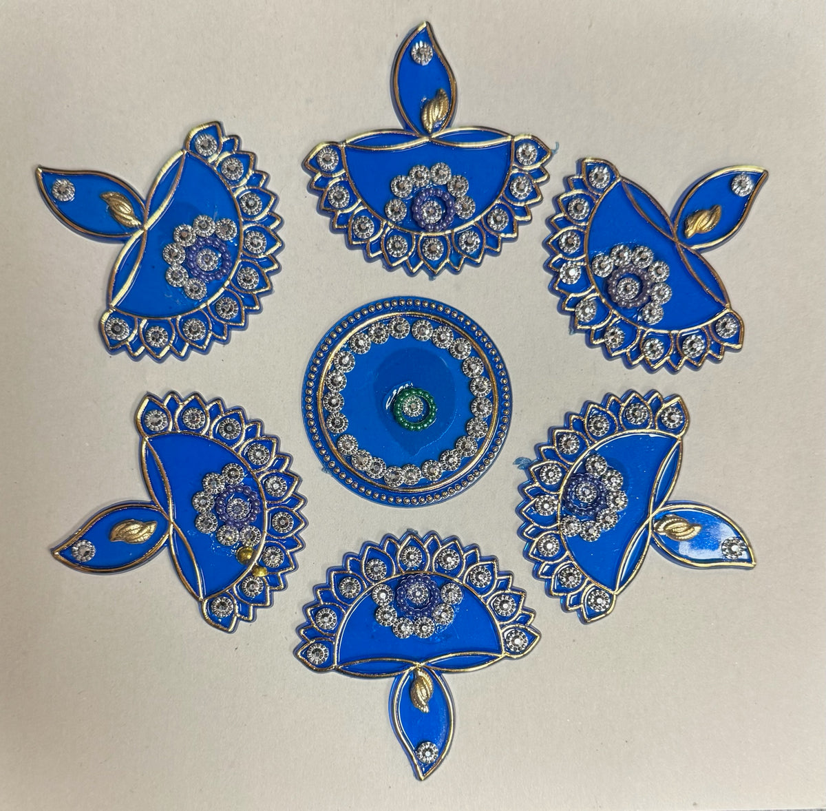 Festive Diya Rangoli Decor