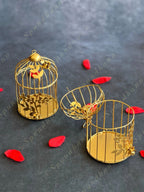 Cute Cage Tea Light Candle Holder in Gold