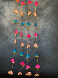 Gold Gota Border & Colorful Cloth Danglers Pack of 4 Strings