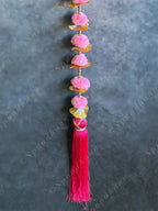 Pink Pom Pom, Gota & Tassel Dangler Pair
