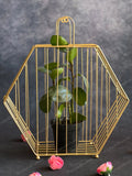 Golden Wire Hexagon Hanging Decor