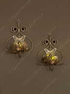 Butterfly & Lotus Wall Hanging Tea Light Holder Set of 2
