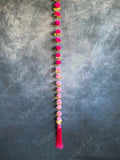 Pink Pom Pom, Gota & Tassel Dangler Pair