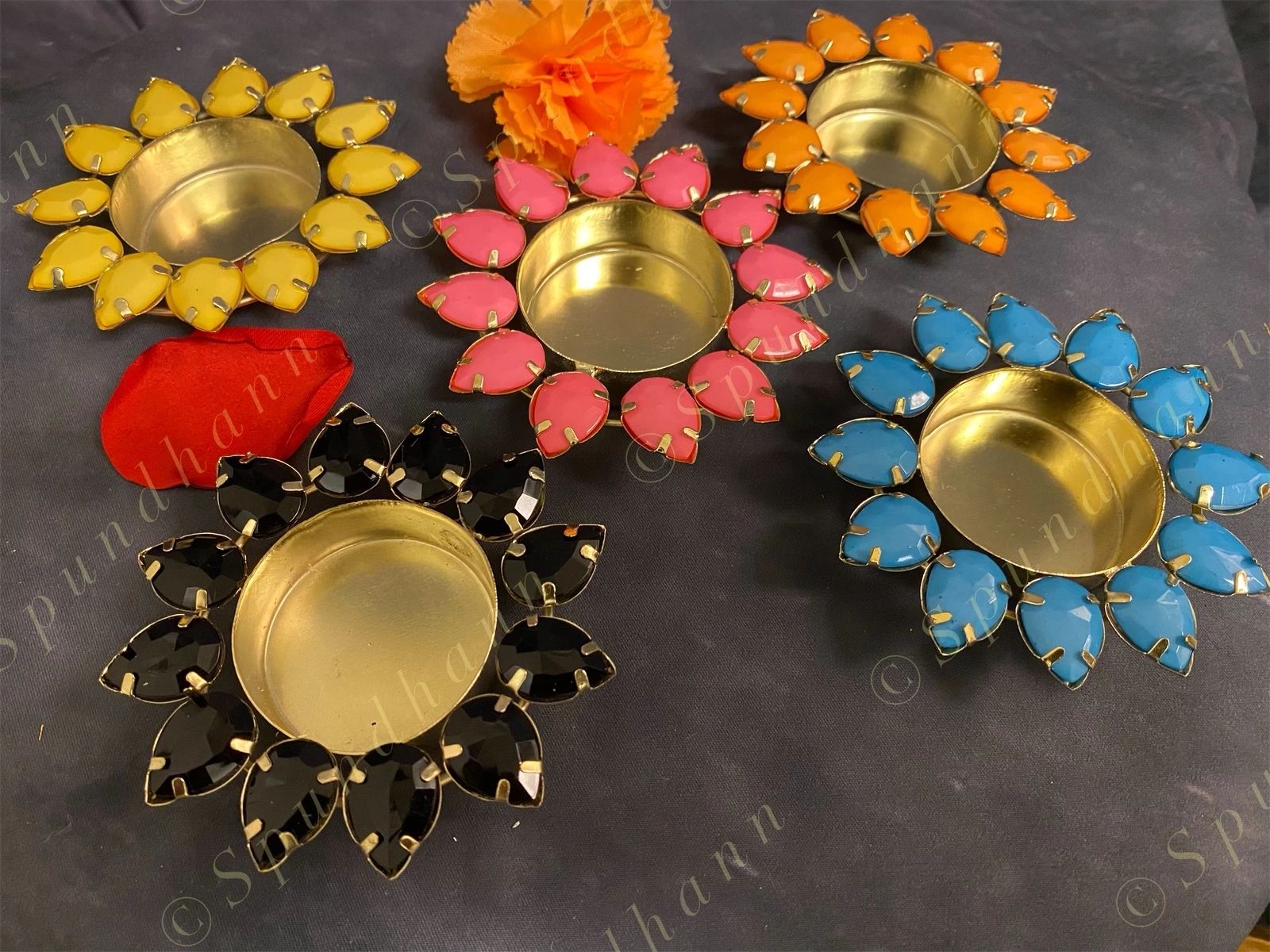 Colorful Studded Tea Light Holder