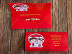 Rakhi with Greeting Card in Red Color