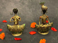 Musical Figurine Tea Light Holder Set of 2