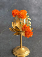 Shola Wood Orange Floral Lightweight Dangler Eco Friendly