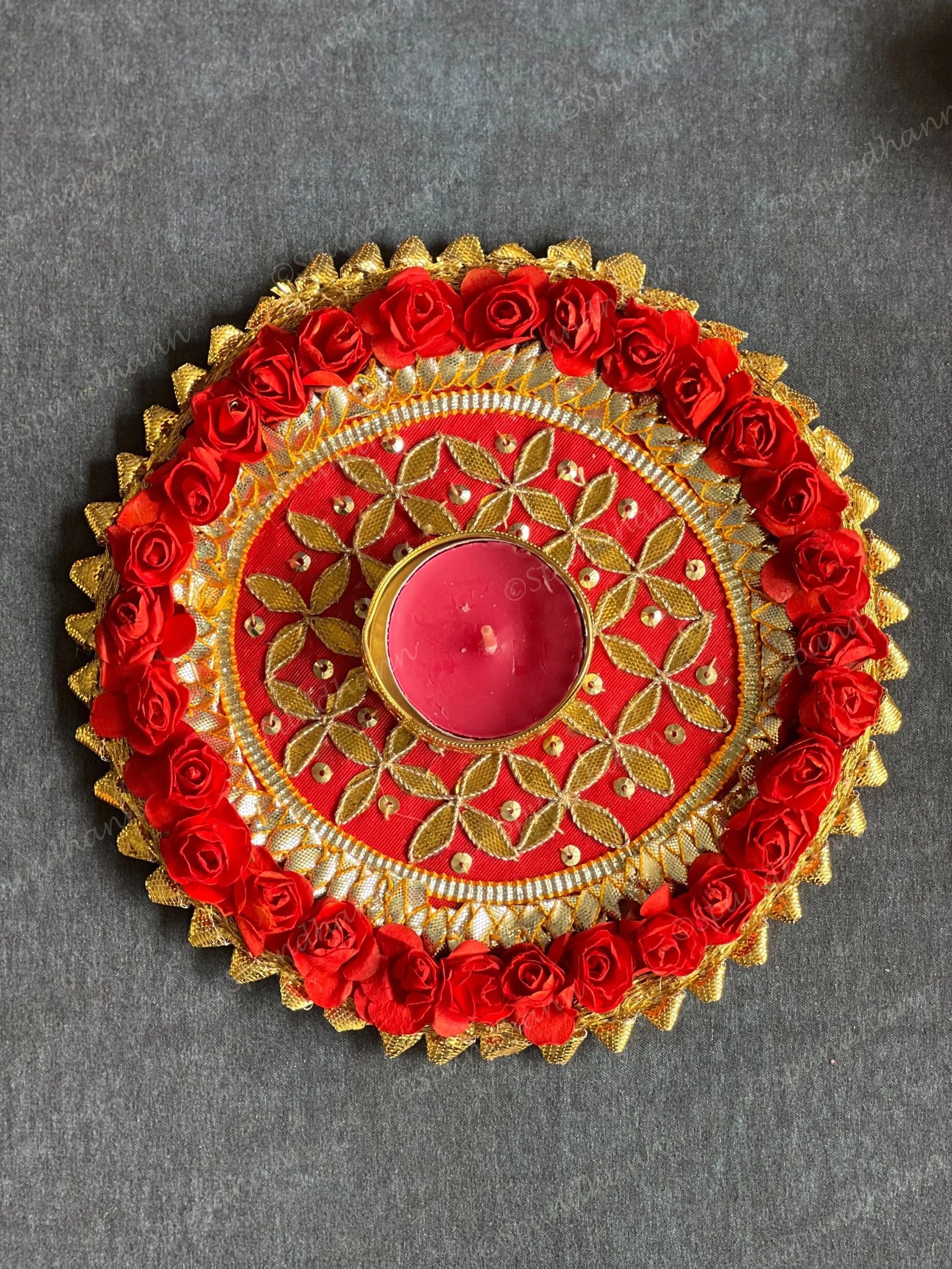 Round Gota Flower Tea Light Holder