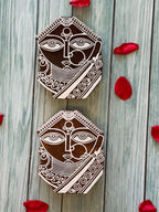 Tribal Lady Wooden Block Wall Hanging Decor