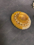 Gold and White Bead With Pearl Tea Light Holder