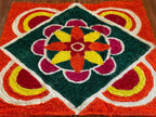 Square Floral Rangoli Mat