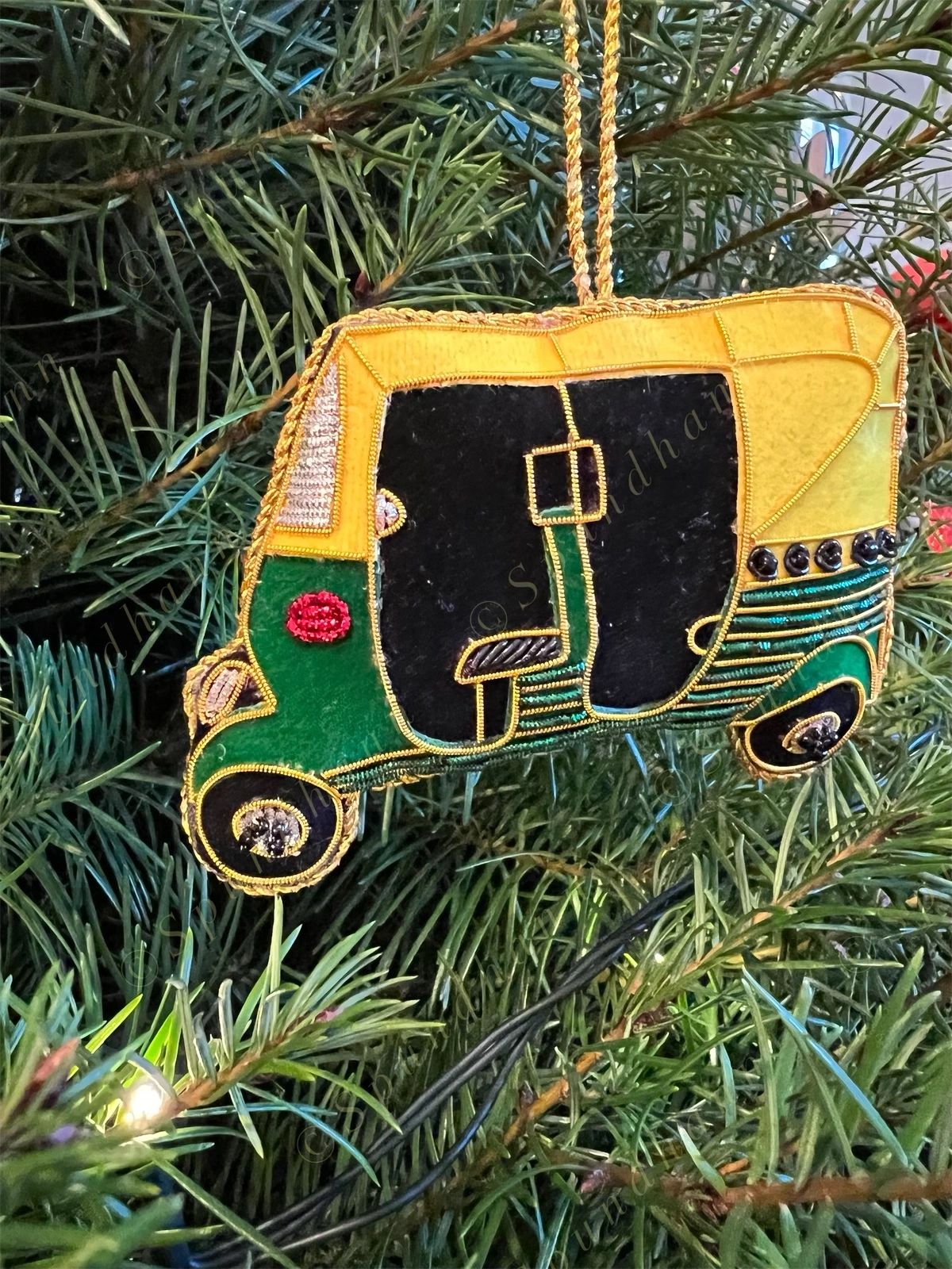 Embroidered Christmas Tree Ornament Set