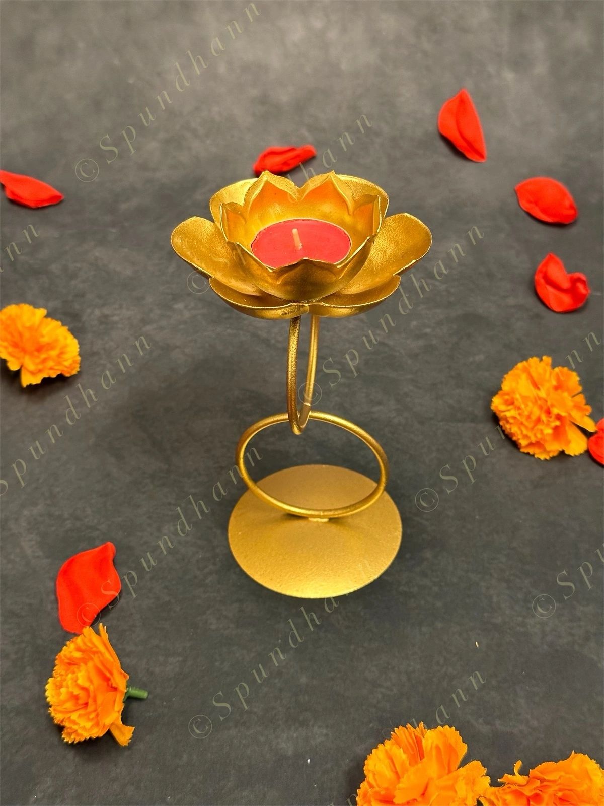 Double Ring Lotus Tea Light Holder