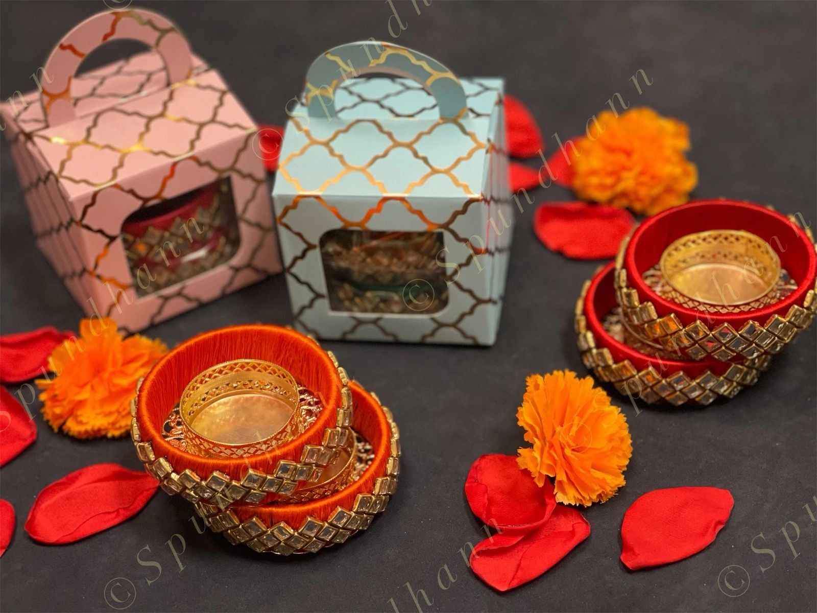 Decorated Gift Box with Bangle Tea Light Holders