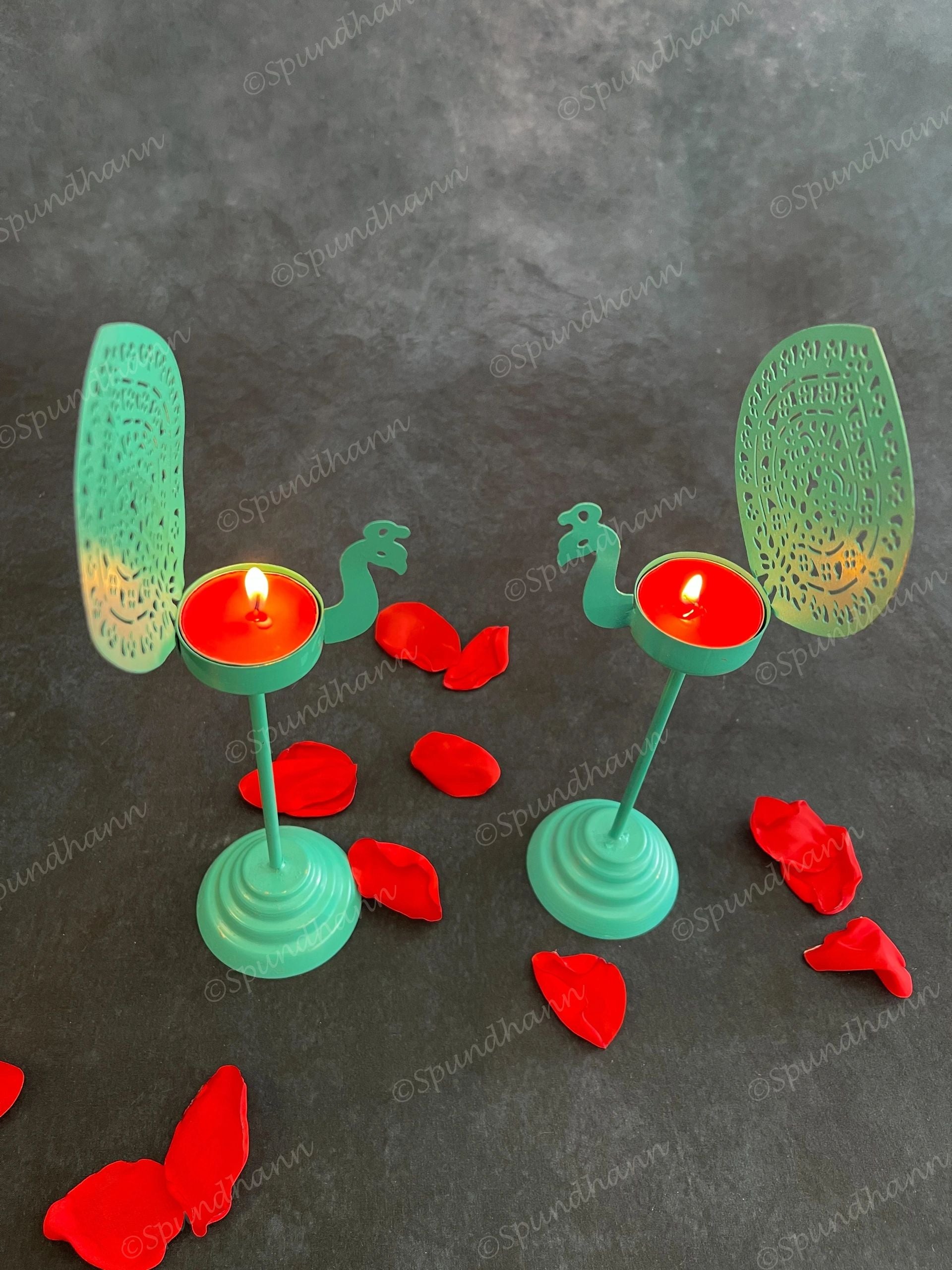 Peacock Tea Light Holder - Single Piece