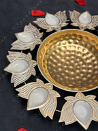 Lined Lotus Diya Urli