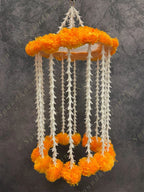 Designer Marigold & Rajnigandha Jhoomar Dangler Decor