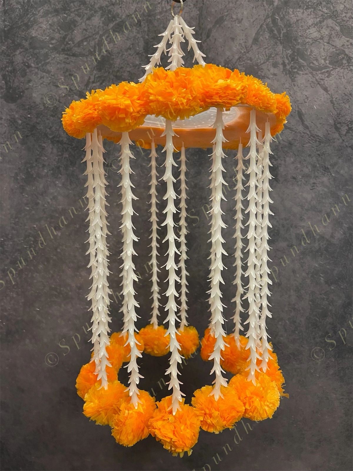 Designer Marigold & Rajnigandha Jhoomar Dangler Decor
