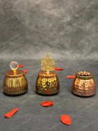 Hammered Small Canister with Taj Lid