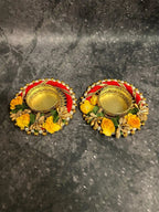Bangle With Pearl and Rose Tea light Holder Pack of 2