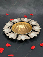 Lined Lotus Diya Urli
