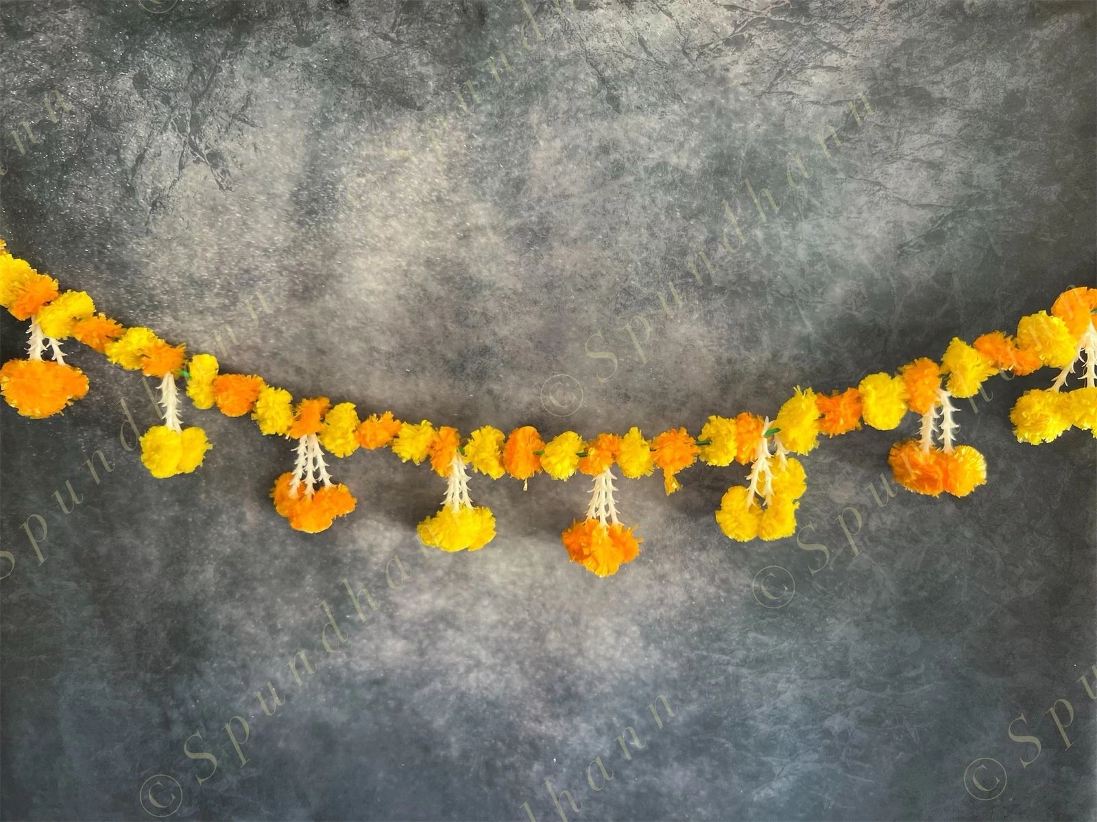 Marigold Yellow & Orange Floral Line Toran