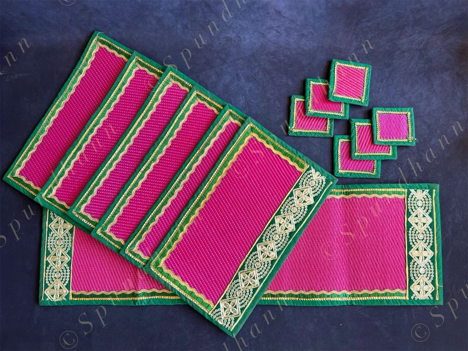 Dining Table Placemats, Runner & Coaster Set