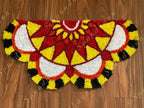 Semi Circular Floral Rangoli Floor Mat