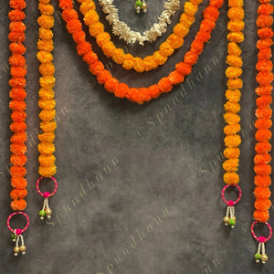 Marigold Toran in Orange and Mango