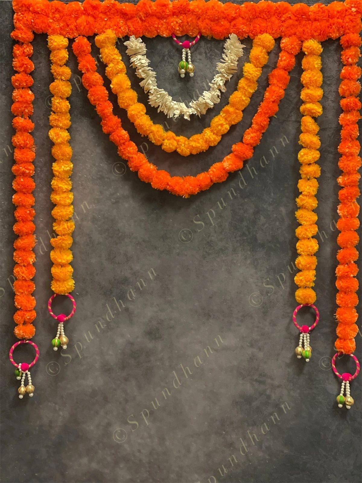 Marigold Toran in Orange and Mango