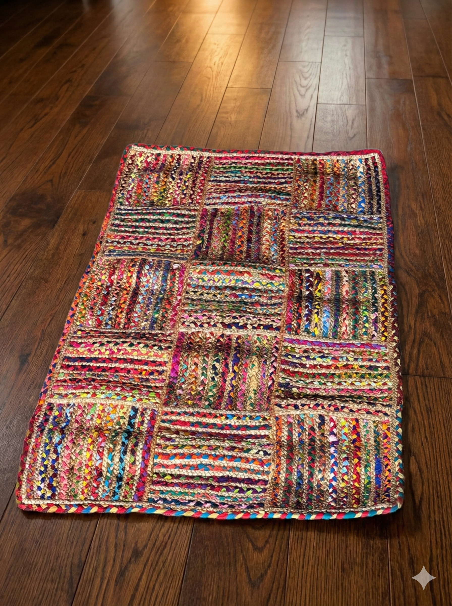 Boho Patchwork Braided Rug - 5 3.5 ft