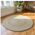 Whirlpool Stripe Round Jute Rug 4 ft