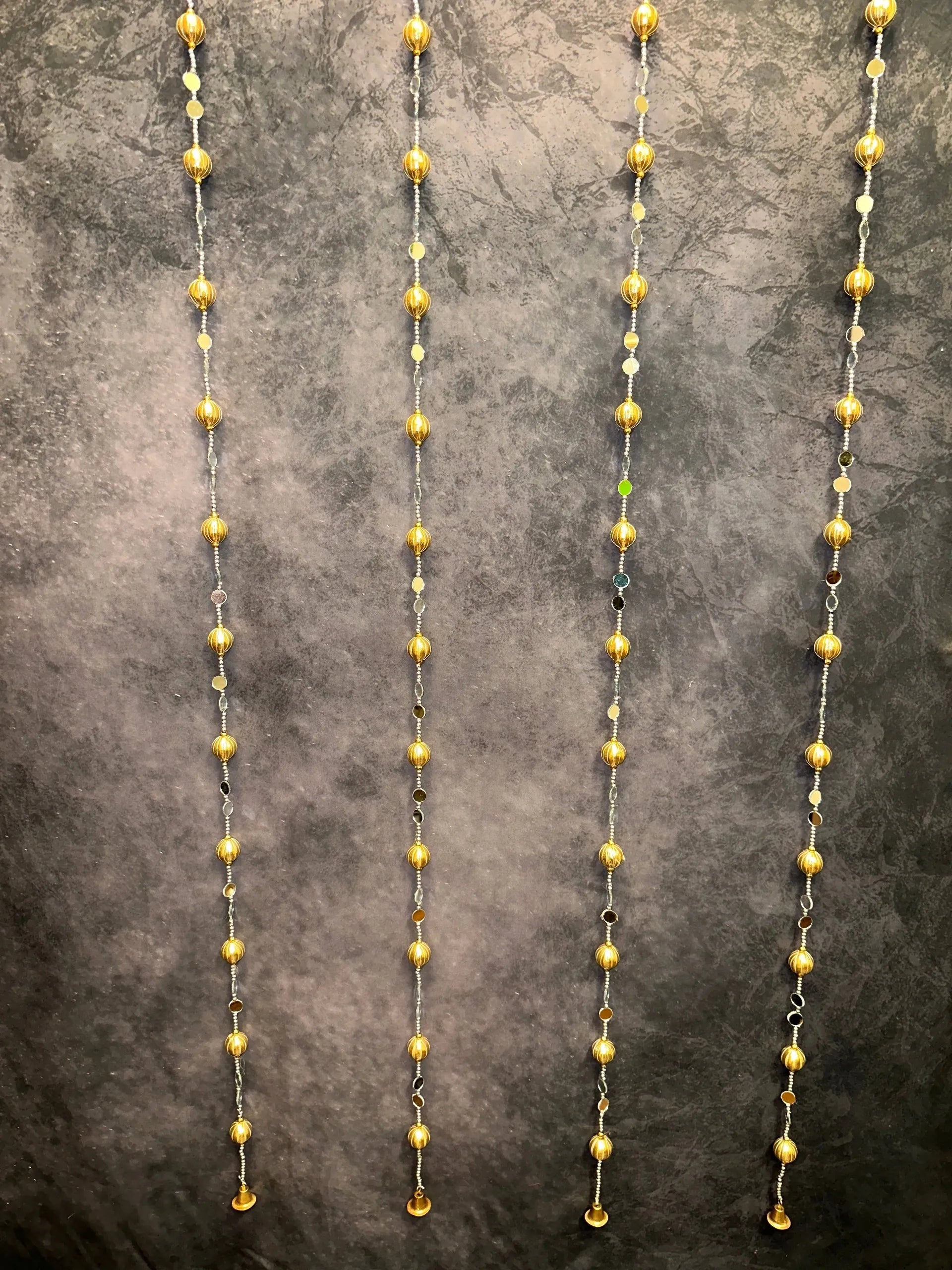 Gota Beads and Silver Pearl With Mirror String-Set of 4