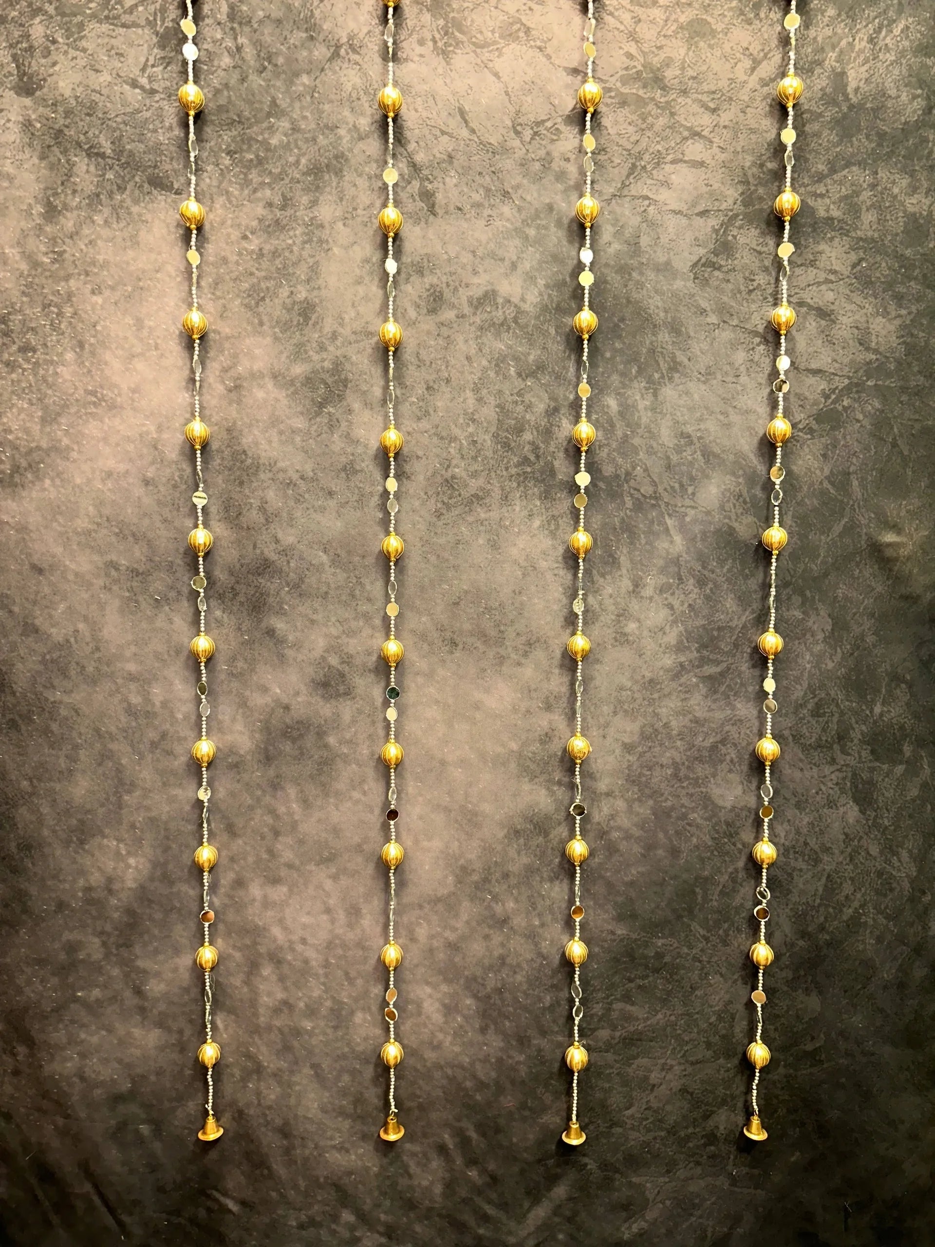 Gota Beads and Silver Pearl With Mirror String-Set of 4