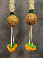 Gotapatti Ball With Chameli String and Pearl Marigold Tassel-Set of 2