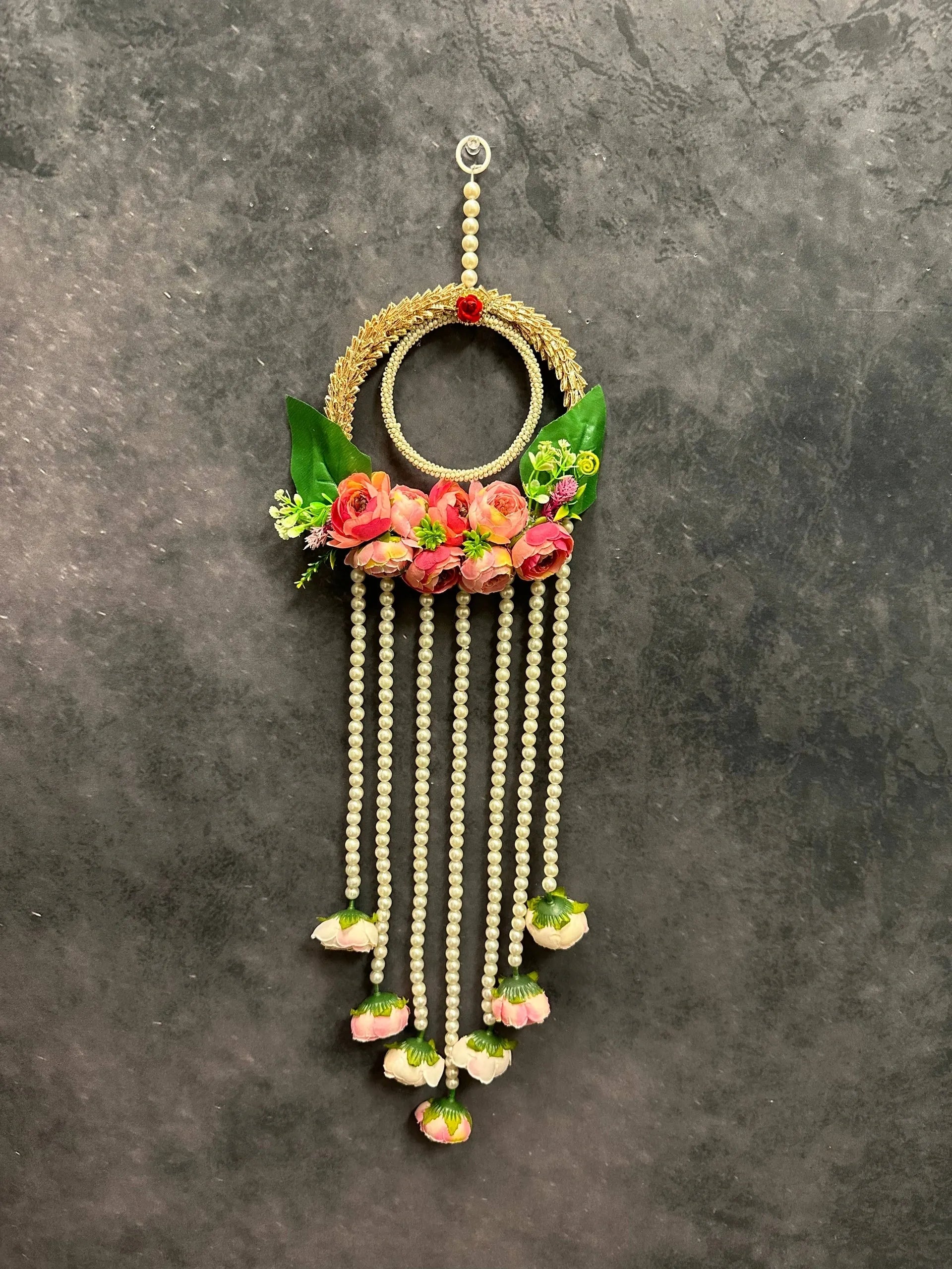 Gotapatti Ring, Rose Buds and Pearl Dangler